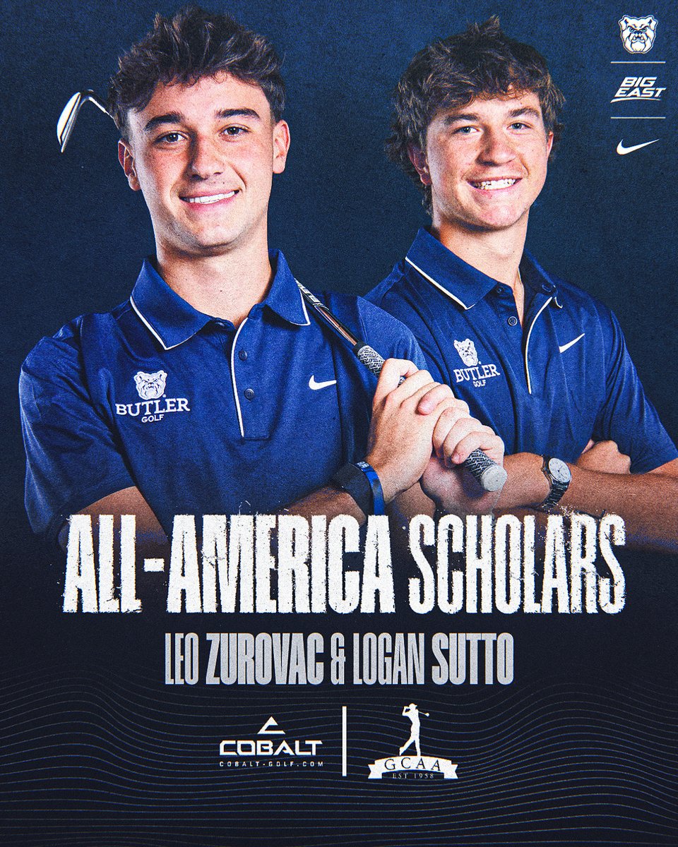ButlerUGolf's tweet photo. All-America Scholars 🐶📚

Congrats Leo &amp; Logan!

📰: https://t.co/DaCUavofRl
@GolfCoachesAssn | #ButlerWay https://t.co/2sXTYhVdt2