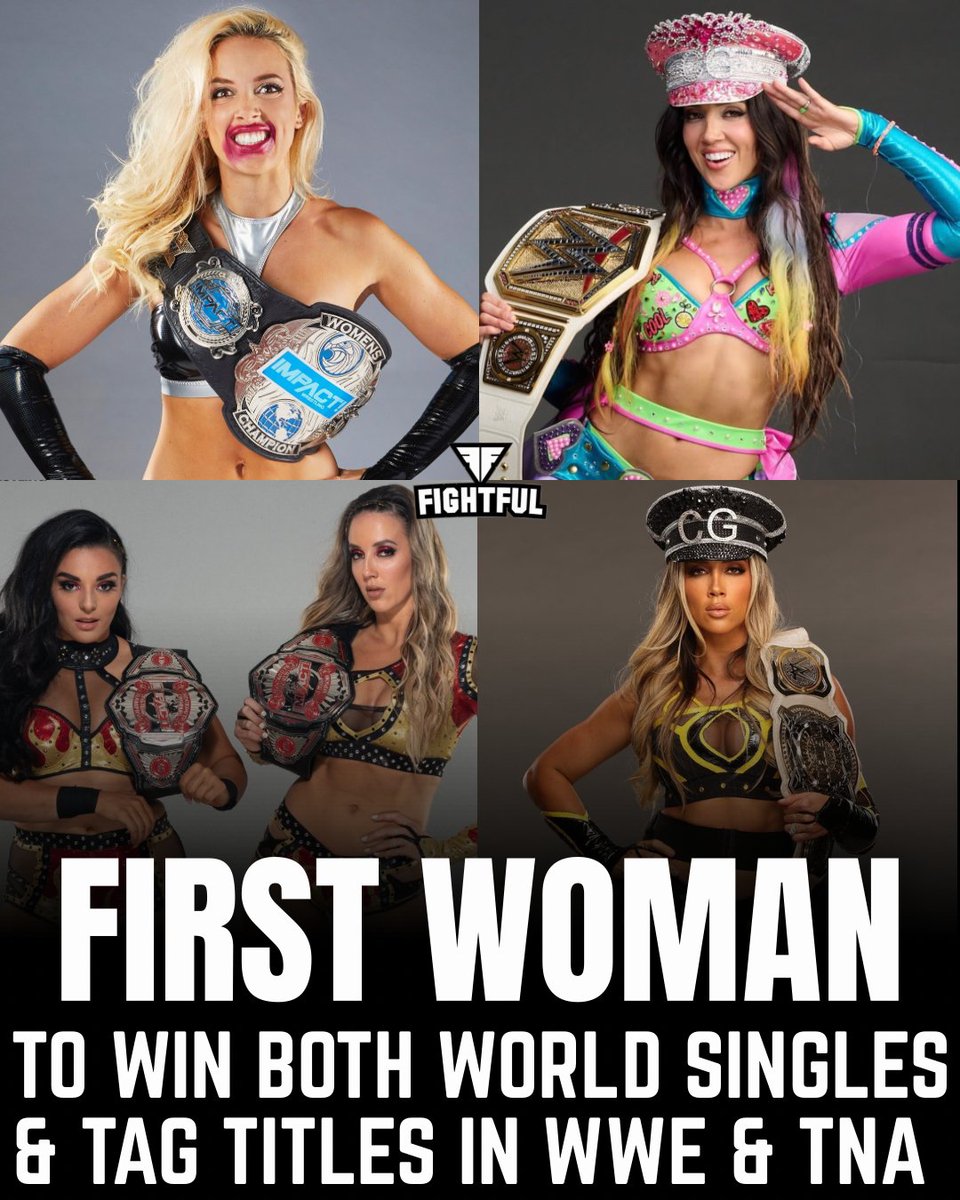 SeanRossSapp's tweet photo. Chelsea Green made history, winning the WWE Women's Title, TNA Knockouts Title, and the WWE &amp; TNA Tag Team Titles! https://t.co/iteWDOC18u
