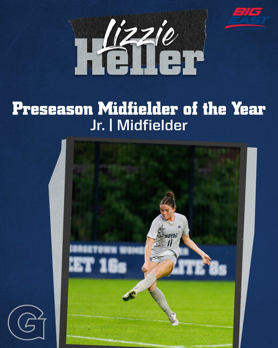 HoyasWSoc's tweet photo. Two of the conference's best⚔️

Hats off to Kaya Hanson and Lizzie Heller on earning @BIGEAST preseason honors! 

Hanson was named Preseason Defensive Player of the Year, Heller earned Preseason Midfielder of the Year, and both were selected to the Preseason All-BIG EAST Team! 👏 https://t.co/QVotHsJSBC