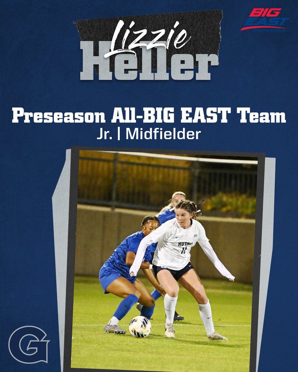 HoyasWSoc's tweet photo. Two of the conference's best⚔️

Hats off to Kaya Hanson and Lizzie Heller on earning @BIGEAST preseason honors! 

Hanson was named Preseason Defensive Player of the Year, Heller earned Preseason Midfielder of the Year, and both were selected to the Preseason All-BIG EAST Team! 👏 https://t.co/QVotHsJSBC
