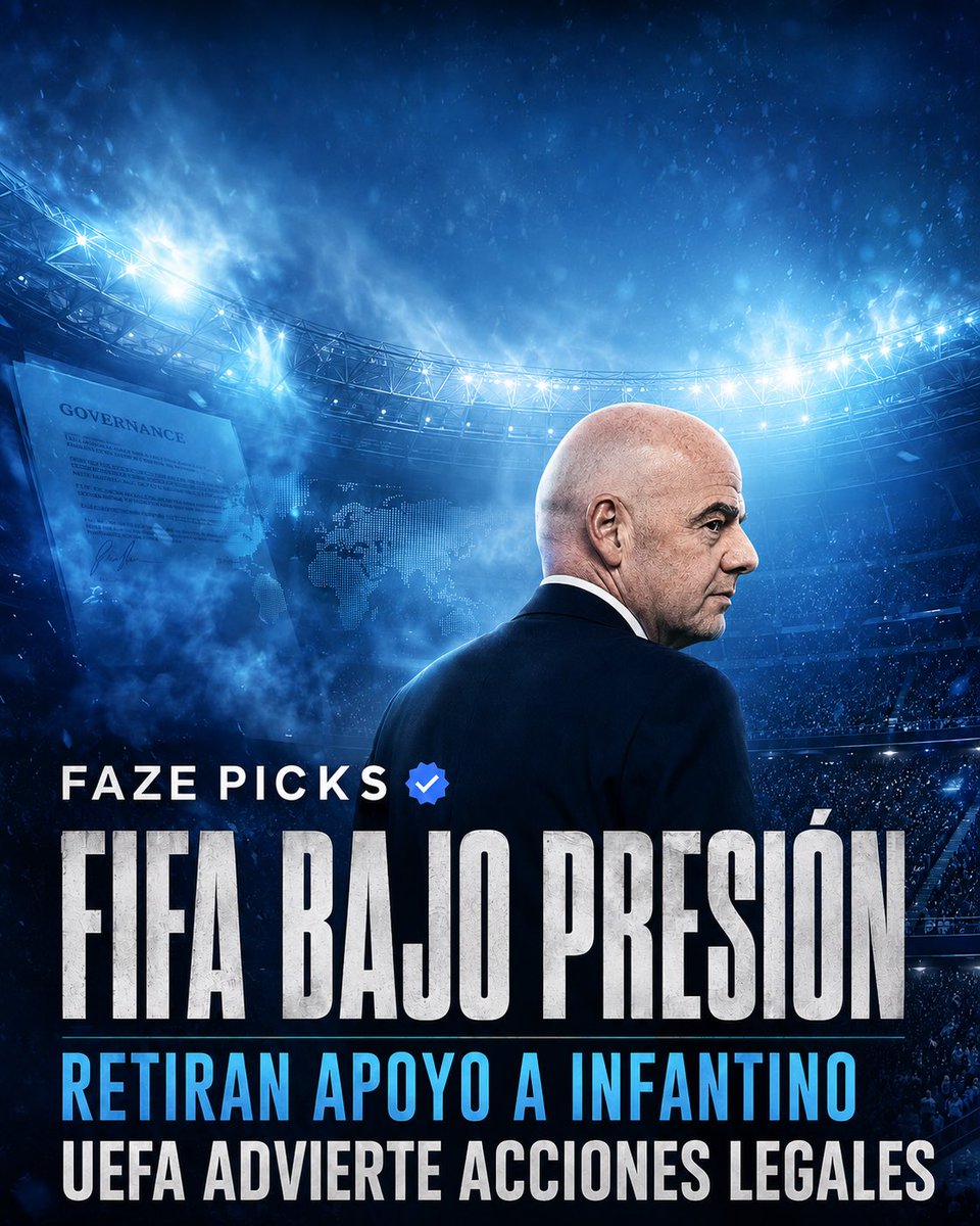 fxze_ego's tweet photo. 🚨 FIFA BAJO PRESIÓN

UEFA advirtió que analiza acciones legales por el fallido proyecto para vender parte del negocio comercial del Mundial.

Gales, Serbia y Suecia retiraron su respaldo a la reelección de Gianni Infantino. Todavía no existe una demanda presentada. https://t.co/HE51pkY1OB
