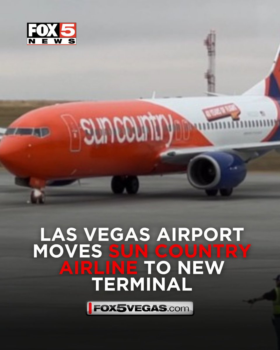 FOX5Vegas's tweet photo. ATTENTION LAS VEGAS TRAVELERS: Sun Country Airlines is moving all operations to Terminal 1 at Harry Reid International Airport starting Wednesday, Aug. 5

More Details: https://t.co/TzK2HcXrF3 https://t.co/3t60EiGCp7
