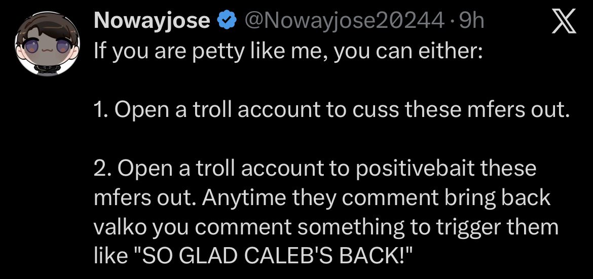 mocheekzzz's tweet photo. @aobabywolfie @kissN_tell27 also openly admitting to creating a hate/harassment account just to bully Valko supporters in a comments section is wild https://t.co/KJuLt8I3UL
