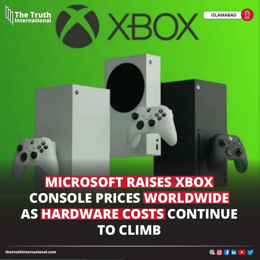 ttimagazine's tweet photo. Microsoft raises Xbox console prices worldwide as hardware costs continue to climb
FOR FULL STORY: https://t.co/MMLb1VnNNB
#Microsoft #raises #Xboxconsole #prices #worldwide #hardware #costs #continue #climb #TTI https://t.co/hT5PyjHP1d