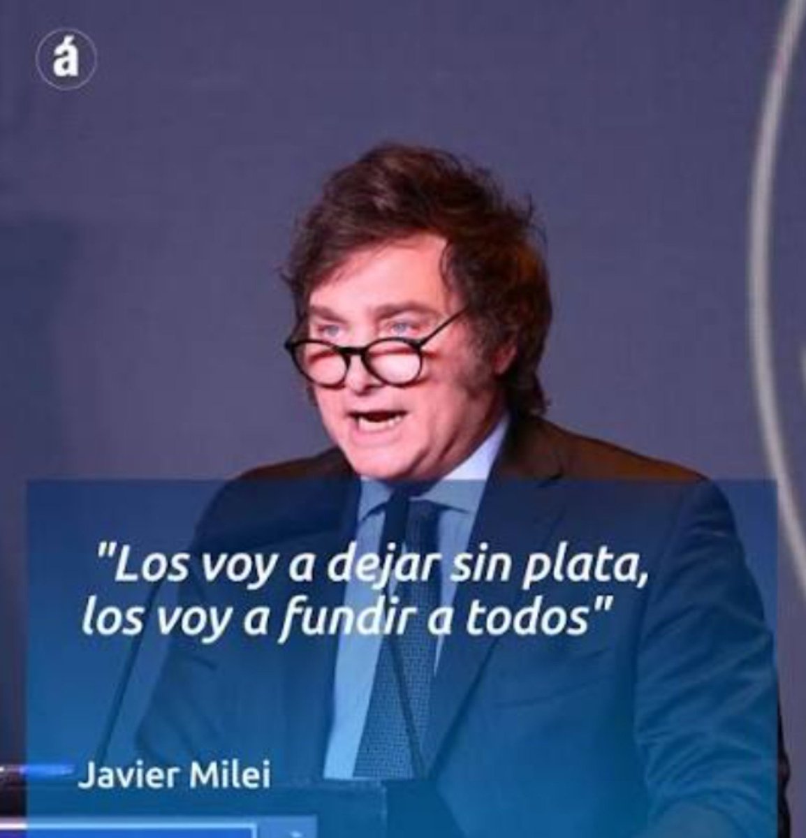 intisumaj2's tweet photo. Milei: 

"Soy el primer político en la historia argentina que cumplió TODO lo que dijo" https://t.co/4H3ONJ7FAo