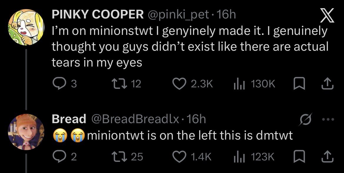 GWENSYDFANI's tweet photo. THERES A MINIONSTWT AND DMTWT??? https://t.co/Gd6ULq7EpX