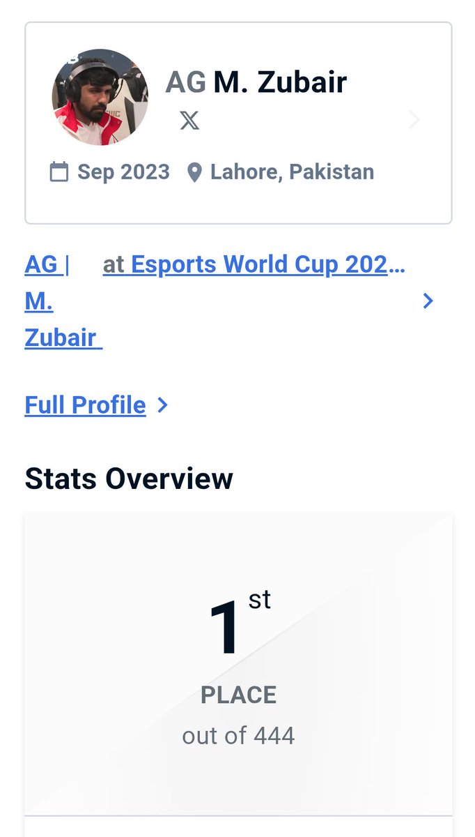 ZubairAbdu31256's tweet photo. Alhamdulillah, by the grace of Allah, I won the EWC LCQ 2026. I am very happy to have qualified for the EWC.
 I would like to thank my team, @AGGlobalEsports , and everyone who has supported me. Big thanks to @Sikkify he has always supported me. https://t.co/GJNKxn47T5