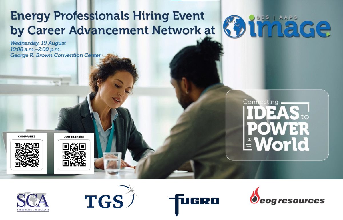 scacompanies's tweet photo. SCA is joining TGS, Fugro, EOG Resources and RockNRG as employers at the Energy Professionals Hiring Event at #image2026 on 19 August in Houston. Register using the QR codes for employers and job seekers. #EnergyProfessionals #jobs #Geoscientists #engineerswithoutborders https://t.co/FqD6F5ptkF