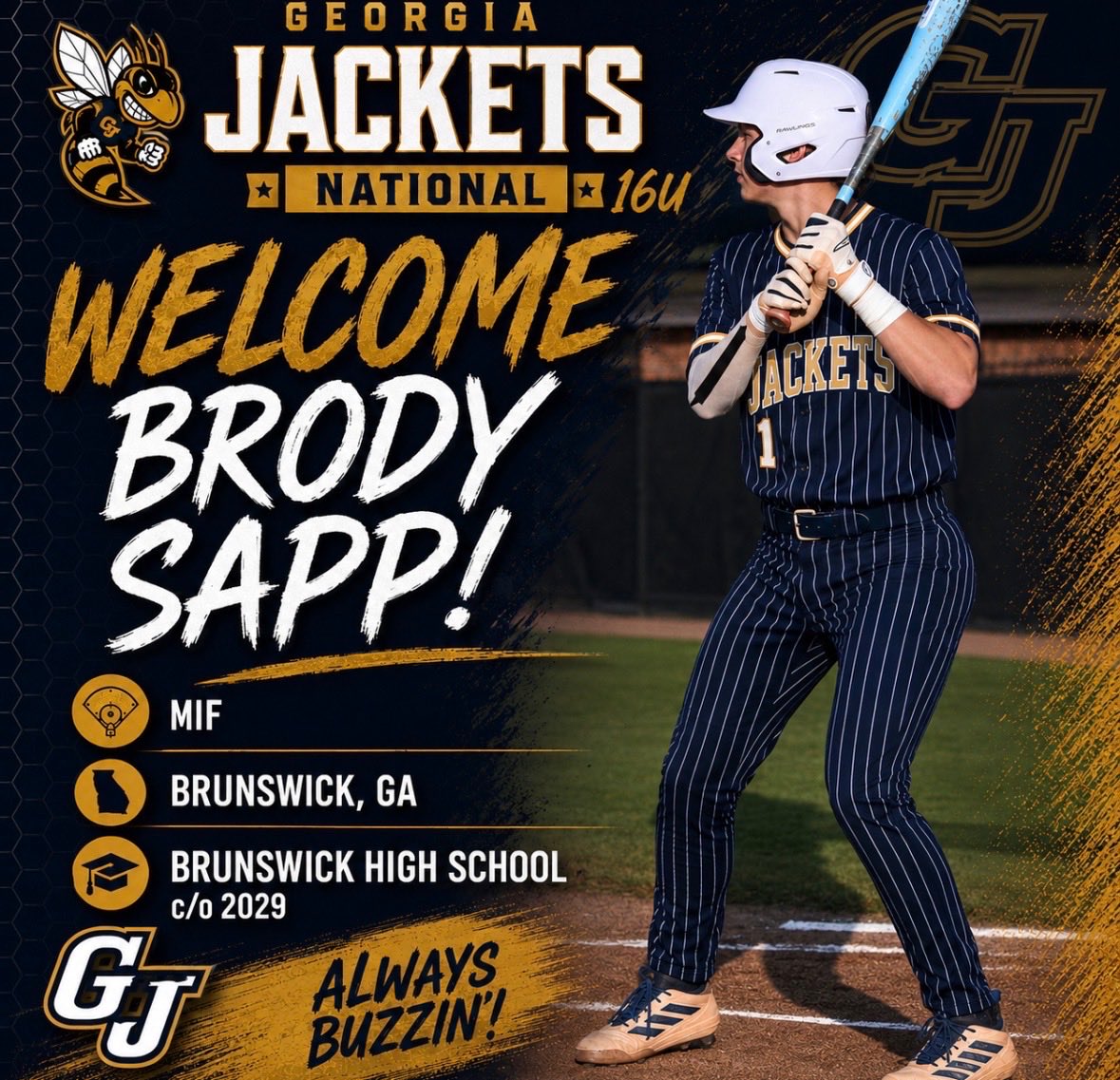 RLW_GAJackets's tweet photo. Welcome to 4️⃣ new 🐝’s to the rising 16u @GeorgiaJackets National team!

Let’s GOOO!!! 🐝 

@ZekeDotson2010 
@Paxton_Jennings 
@HChandler2029 
@brodysapp1 https://t.co/pPogvRDaz1