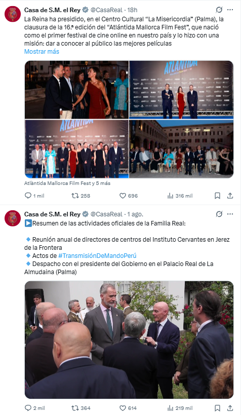 pfbarbadillo's tweet photo. La agenda y la cuenta de X de la @CasaReal, ¿la llevan enemigos de la corona? https://t.co/bH1jevZcfq