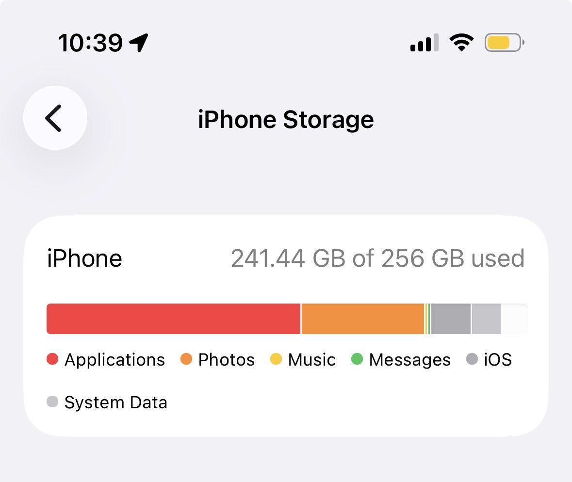 dishag25's tweet photo. I just restarted my phone and my storage went from 253GB to 241GB. Wtf is happening @Apple @AppleSupport . This is extremely stressful. #iphonestorage #applestorageissues #iphonebug https://t.co/G6laTRqhQX