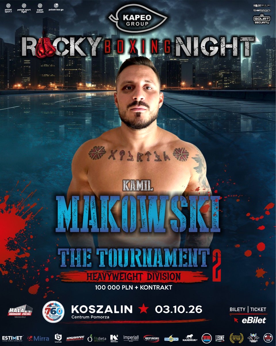 RockyBoxingProm's tweet photo. 🥊 OGŁASZAMY DRUGIEGO UCZESTNIKA II TURNIEJU WAGI CIĘŻKIEJ KAPEO RBN ! 🥊

KAMIL MAKOWSKI 🇵🇱

📍 Gdańsk
📏 185 cm | ⚖️ 104 kg
🥉 Brązowy medalista Mistrzostw Polski Juniorów
🇵🇱 Były reprezentant kadru U18

📅 3 października 2026
📍 Koszalin

@polsatsport @ringpolska @bokser_org https://t.co/2mSevD69r3