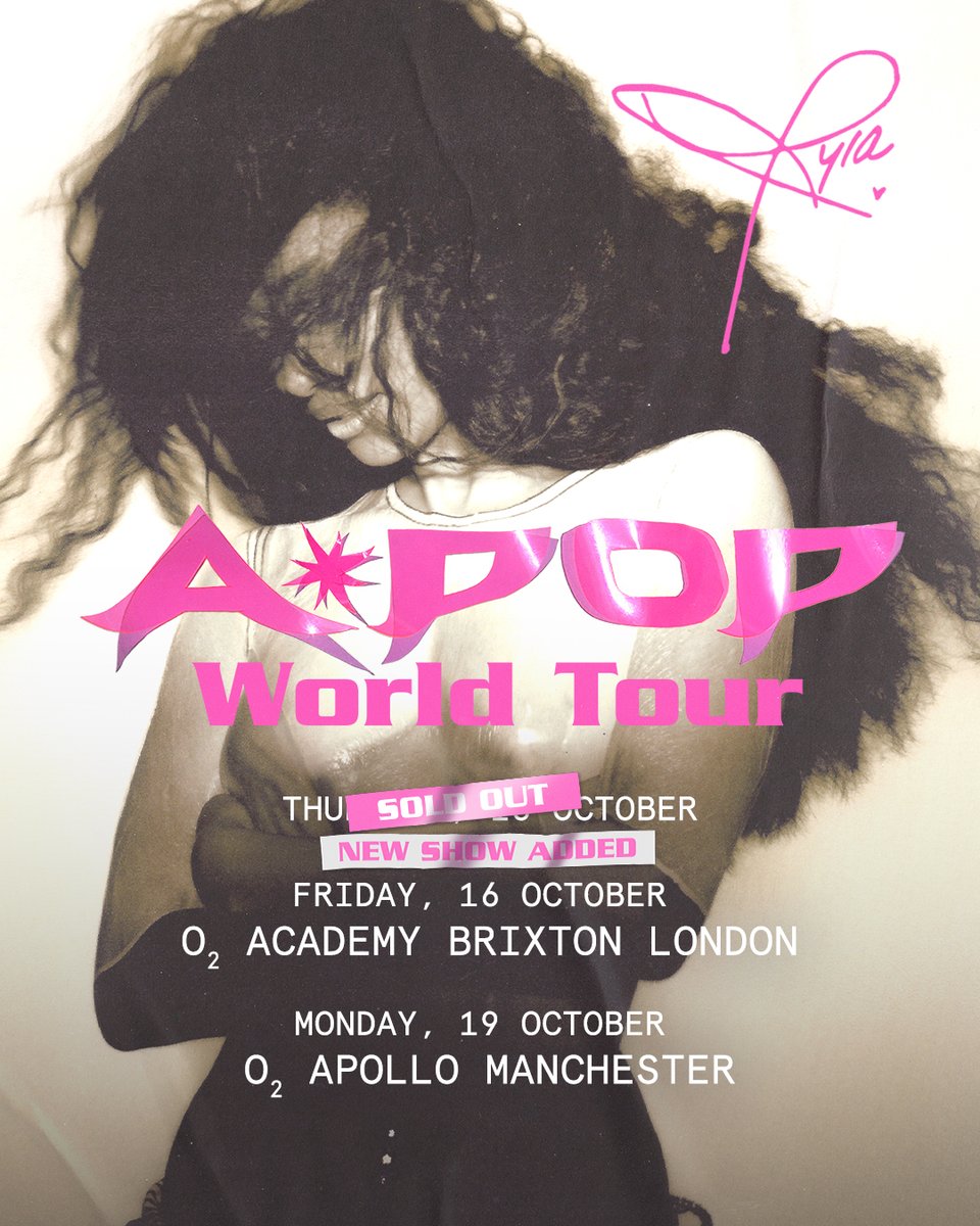 TicketmasterUK's tweet photo. Due to huge demand, Tyla has announced a second show at O2 Academy Brixton, London, on Friday 16 October.

🎟️ Tickets on sale 10am, Wed 4 Aug https://t.co/xLPfXUcPe8