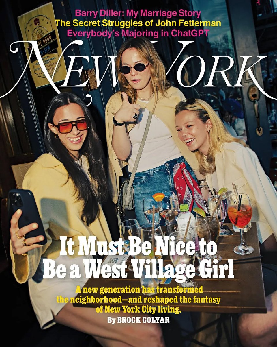 dina_litovsky's tweet photo. My first cover of  is out today! 🥂 I spent a few weeks studying the migratory patterns of West Village girls, who have rebranded the Sex and the City fantasy for the new generation. Story by  🙏  &amp; https://t.co/KxWALnwFar