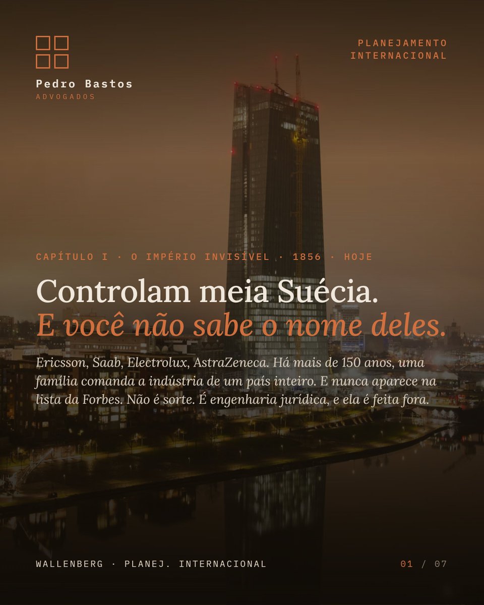 PedroBMarquez's tweet photo. Esqueça os Rothschild. A família mais poderosa e menos visível da Europa se chama Wallenberg. Há 150 anos controla Ericsson, Saab, Electrolux, AstraZeneca. E nunca aparece na Forbes. https://t.co/VMOLosrszx