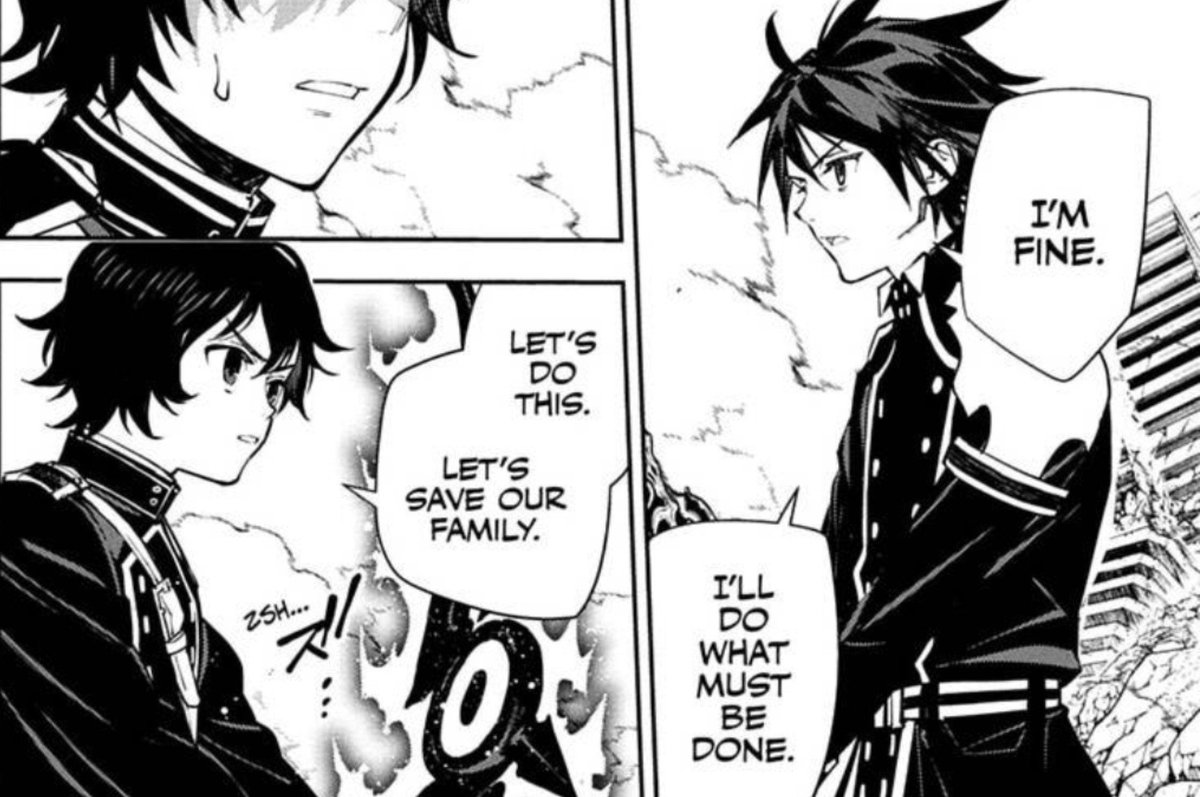 ali_camili67563's tweet photo. It break my heart that everyone in the squad ( shinoa and yoichi ) only care about bringing back yuu and that yoichi only wish happiness for shinoa and yuu and not mika. As if mika wasnt the first one to tell them to not trust guren and that resurrection is pointless 😒 https://t.co/8L6eotillk