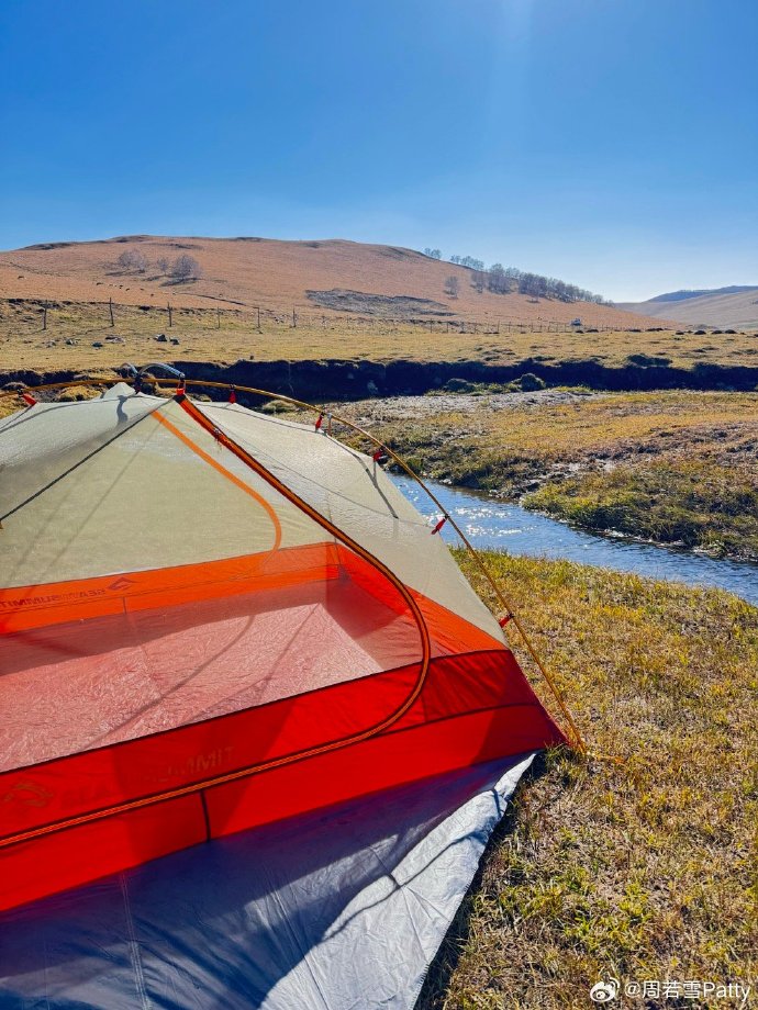 ElizabethH23407's tweet photo. First solo camp = absolute win  Woke up to pine trees, fresh air, and a perfect cup of coffee by the tent. No alarms, just slow, quiet magic. https://t.co/ncolv1pXZ6