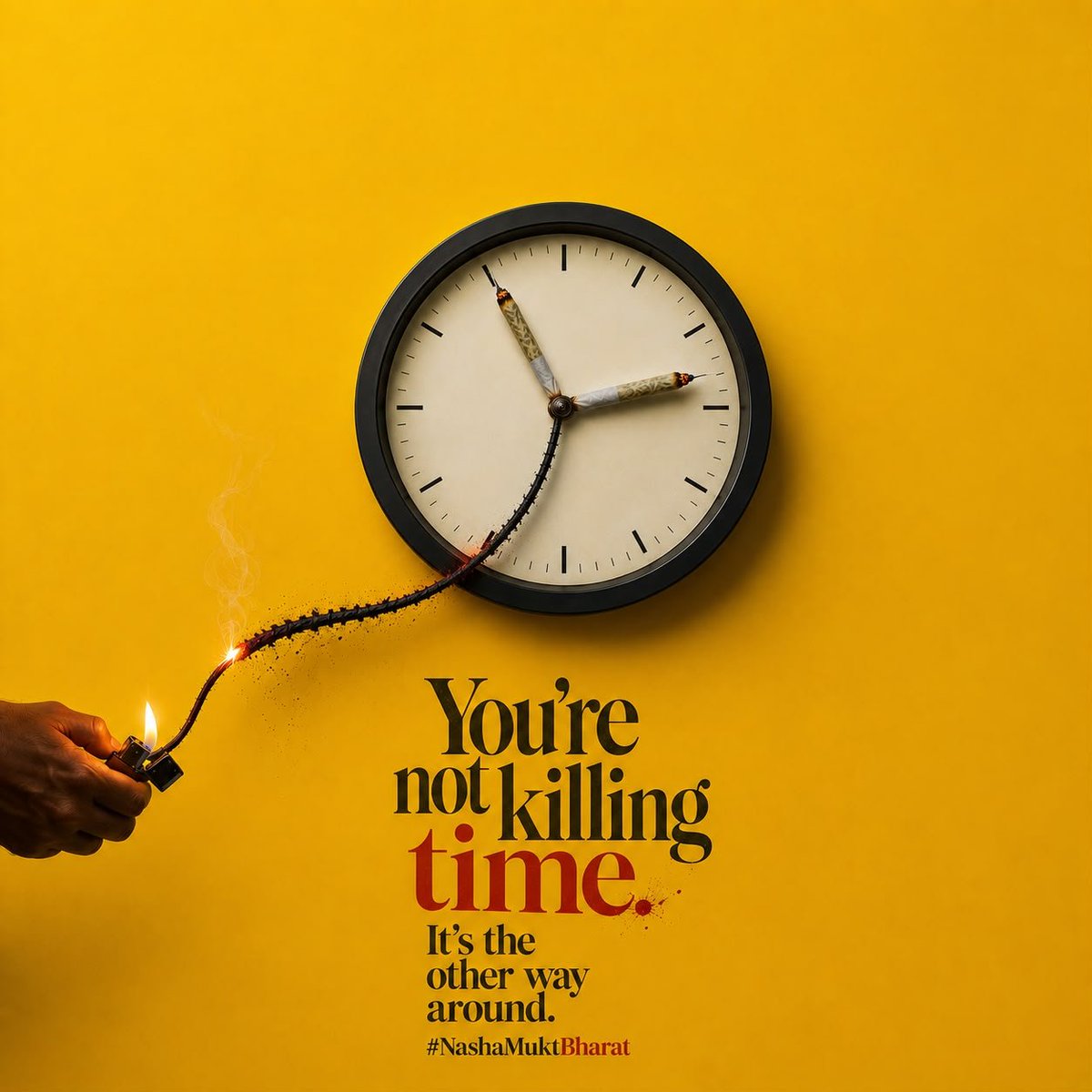 Uppolice's tweet photo. You light the joint.
It lights the fuse

The explosion doesn’t happen today.
It happens to your future.

Break the habit before it breaks you.

#NashaMuktBharat #SayNoToDrugs #UPPolice