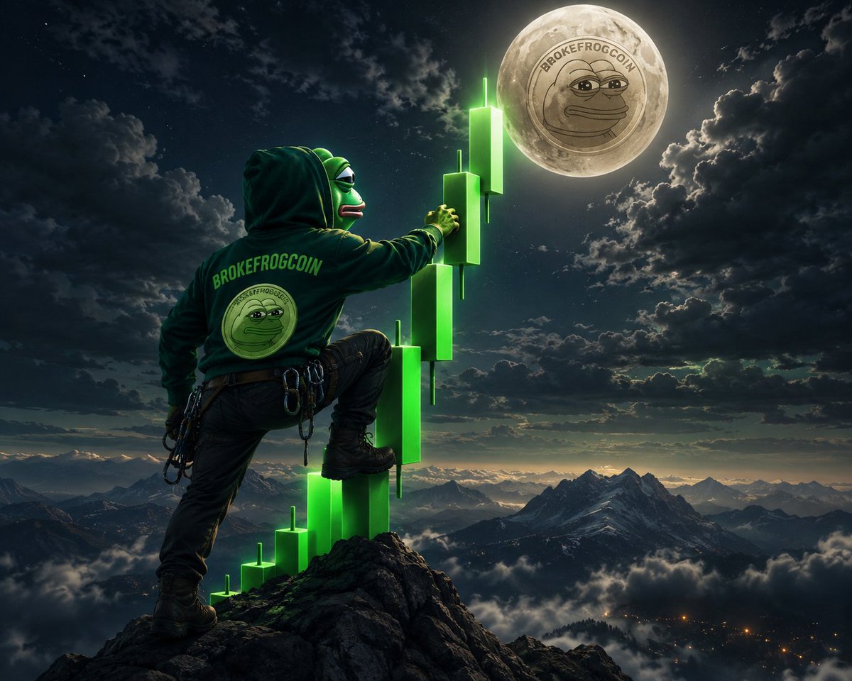 BrokeFrogcoin's tweet photo. 🌕🚀 How about we go to the Moon?
BrokeFrogCoin keeps climbing higher. 🐸💚
The goal is simple: UP. HIGHER. MOON. 🌙
Join the frog community. 🐸🔥
BROKEFROGCOIN — See you on the Moon. 🚀#BROKE #BROKEFROG #BROKEFROGCOIN #BROKEARMY #ToTheMoon https://t.co/KumAfuifeo