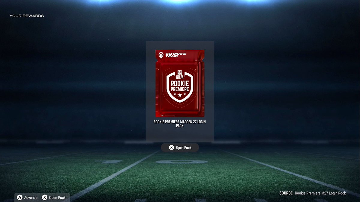 Zirksee's tweet photo. Looks like ANOTHER Madden 27 Crossover Pack just dropped. Log in to Madden 26 and get this. 40X 70+ PACKS????? https://t.co/PqAwUwGHnw