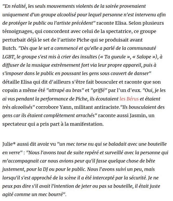 SAllegatiere's tweet photo. Concert interrompu de Barbara #Butch : la parole aux personnes présentes.
@arretsurimages s'est entretenu avec 30 personnes qui étaient présentes ce soir-là. Des militants, des journalistes, ou des spectateurs.
Extraits.
https://t.co/XstgJONw4e https://t.co/FzUhDvws57