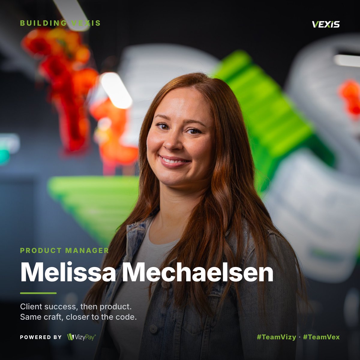 GetVexis's tweet photo. Melissa Mechaelsen, Product Manager, sits between the business and the build. She led our platform migration through a hard cutover. Good product work is mostly translation, done carefully. #TeamVizy #TeamVex https://t.co/uNteLuAwnh