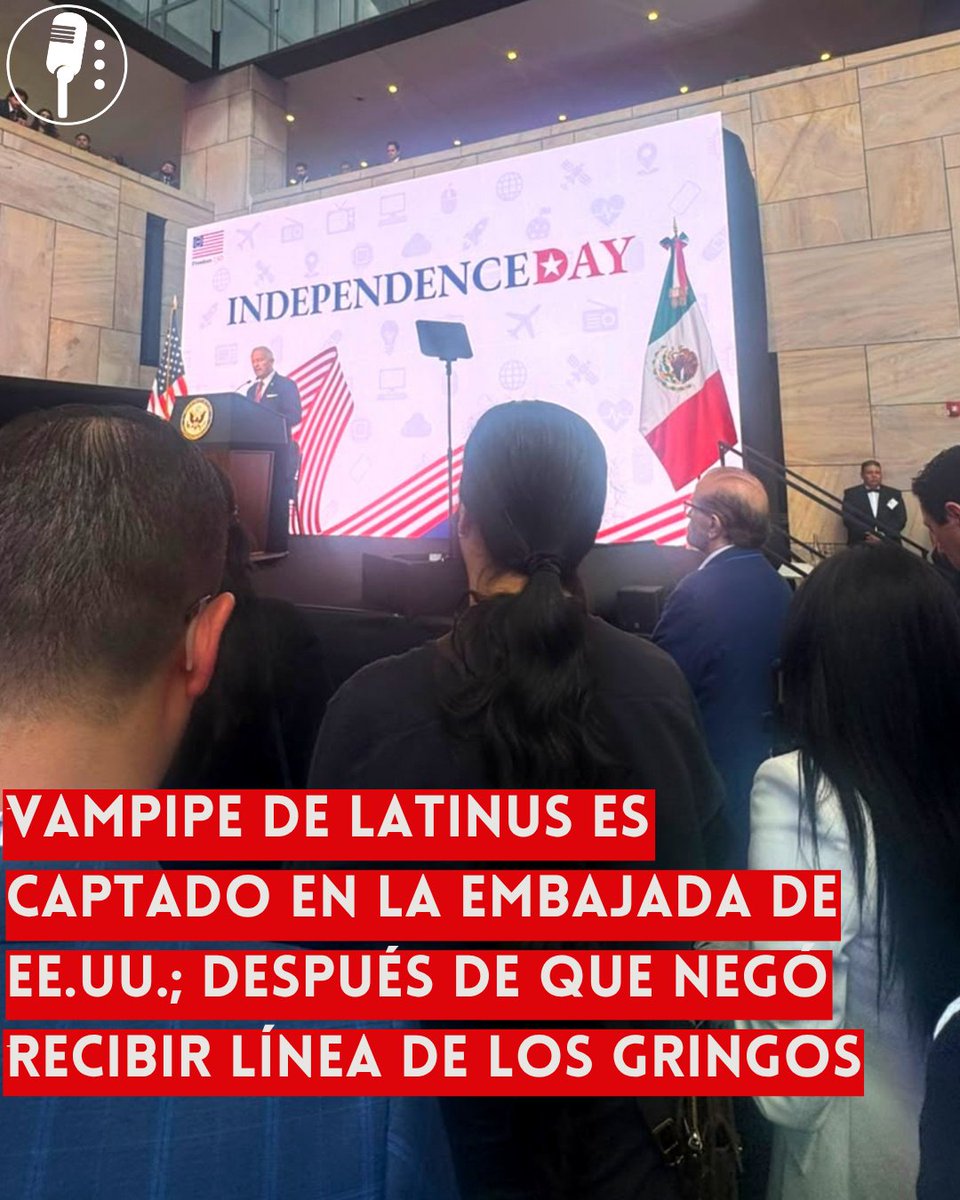 YosoyPedrero's tweet photo. 🚨 OJO: VAMPIPE DE LATINUS ES CAPTADO EN LA EMBAJADA DE EE.UU. DESPUÉS DE NEGAR QUE RECIBÍA LÍNEA DE LOS GRINGOS

El comunicador conocido como Vampipe, colaborador de Latinus, fue captado durante un evento realizado en la Embajada de Estados Unidos en México, donde apareció entre los asistentes mientras se desarrollaba la ceremonia encabezada por representantes diplomáticos estadounidenses.

Las imágenes difundidas en redes sociales generaron diversas reacciones, ya que meses atrás el propio comunicador había rechazado públicamente las versiones que lo señalaban de recibir instrucciones o "línea" de funcionarios estadounidenses.

La difusión del video reavivó el debate entre usuarios de redes sociales, quienes contrastaron sus declaraciones anteriores con su presencia en el evento diplomático. Hasta el momento, Vampipe no ha emitido un posicionamiento sobre los comentarios surgidos tras la publicación de las imágenes.