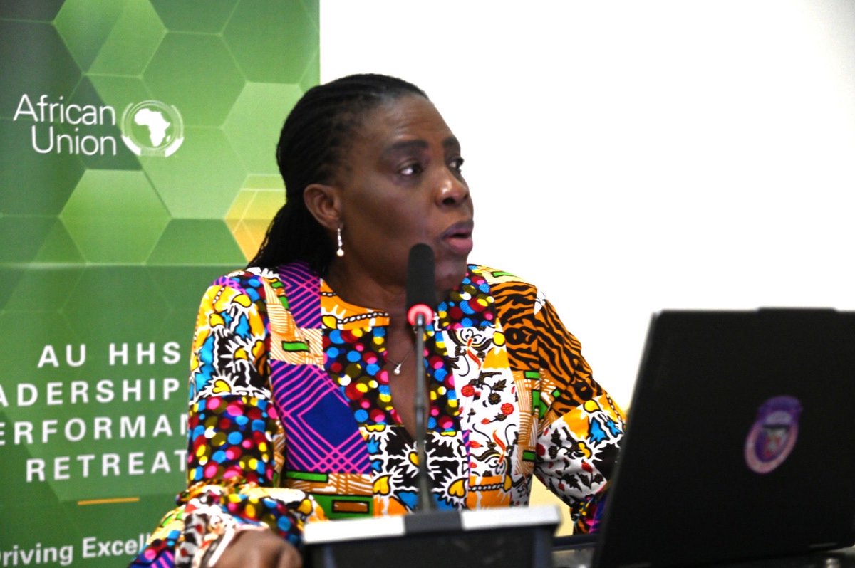 AU_HHS's tweet photo. A week ago in Accra🇬🇭, H.E @amma_twumamoah led the @AU_HHS Leadership &amp; Performance Retreat, building on t/inaugural staff retreat held in March. With participation from HR, Partnerships, Finance etc, t/retreat strengthened alignment &amp; a results-driven culture for better outcomes https://t.co/DCW4zwGKGk