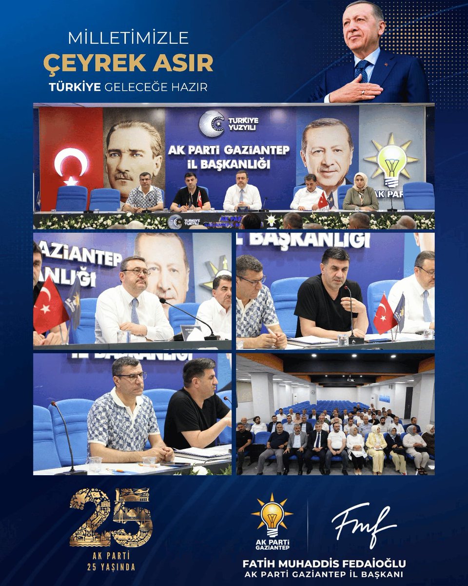 AKPartiG_Antep's tweet photo. İl Başkanımız Sayın Fatih Muhaddis Fedaioğlu başkanlığında; İl Kadın Kolları Başkanımız Sayın Dilan Ensari Şahin ve İl Yönetim Kurulu Üyelerimizin katılımıyla İl Yönetim Kurulu Toplantımızı gerçekleştirdik.

Toplantımızda teşkilat çalışmalarımızı kapsamlı şekilde değerlendirirken, sahadaki faaliyetlerimizi gözden geçirdik ve önümüzdeki döneme ilişkin hedeflerimizi istişare ettik. Ortak akıl, güçlü koordinasyon ve teşkilat bilinciyle Gaziantep'imize ve aziz milletimize hizmet yolunda çalışmalarımızı kararlılıkla sürdürmeye devam ediyoruz.

Cumhurbaşkanımız Sayın Recep Tayyip Erdoğan'ın ortaya koyduğu Türkiye Yüzyılı hedefleri doğrultusunda; birlik ve beraberlik ruhuyla, aynı inanç ve aynı heyecanla durmadan çalışmaya devam ediyoruz. 🇹🇷

@abuyukgumus 
@fmfedaioglu 
@avdilanensari 
@Akparti