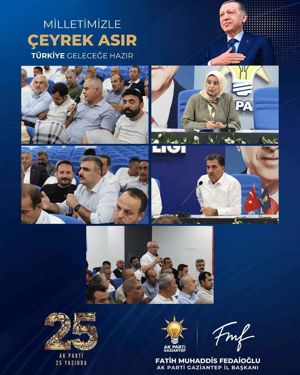 AKPartiG_Antep's tweet photo. İl Başkanımız Sayın Fatih Muhaddis Fedaioğlu başkanlığında; İl Kadın Kolları Başkanımız Sayın Dilan Ensari Şahin ve İl Yönetim Kurulu Üyelerimizin katılımıyla İl Yönetim Kurulu Toplantımızı gerçekleştirdik.

Toplantımızda teşkilat çalışmalarımızı kapsamlı şekilde değerlendirirken, sahadaki faaliyetlerimizi gözden geçirdik ve önümüzdeki döneme ilişkin hedeflerimizi istişare ettik. Ortak akıl, güçlü koordinasyon ve teşkilat bilinciyle Gaziantep'imize ve aziz milletimize hizmet yolunda çalışmalarımızı kararlılıkla sürdürmeye devam ediyoruz.

Cumhurbaşkanımız Sayın Recep Tayyip Erdoğan'ın ortaya koyduğu Türkiye Yüzyılı hedefleri doğrultusunda; birlik ve beraberlik ruhuyla, aynı inanç ve aynı heyecanla durmadan çalışmaya devam ediyoruz. 🇹🇷

@abuyukgumus 
@fmfedaioglu 
@avdilanensari 
@Akparti
