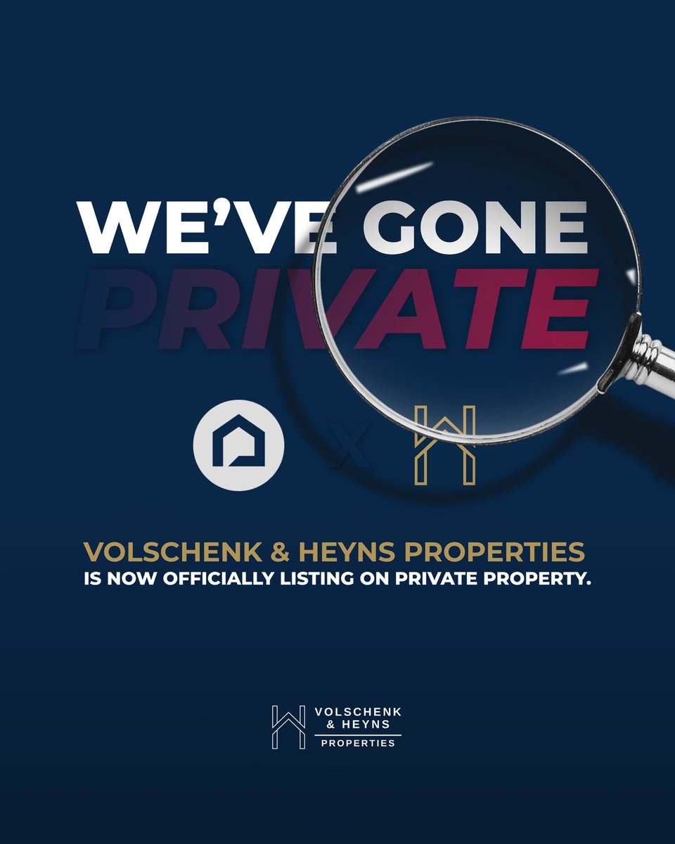 VolschenkHeyns's tweet photo. We’ve gone Private. Ironically.
Your property won’t be.
Now officially listing on Private Property for greater visibility and more qualified buyers.
#volheys #makingmoves #privateproperty #realestate #southafricaproperty https://t.co/vxFVLRmrxS