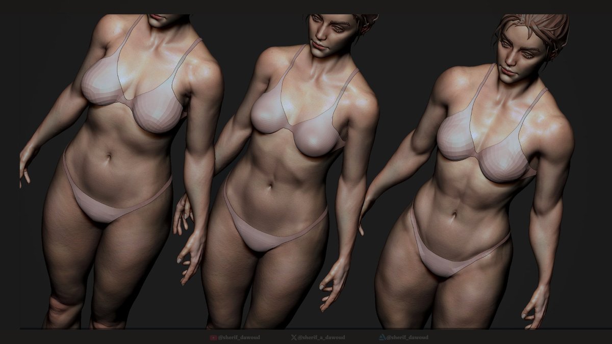 sherif_a_dawoud's tweet photo. Customizable Basemesh. Includes 5 body types that you can blend between, and parameters for changing the body proportions

Available for Zbrush and Blender on my Artstation store https://t.co/7U2NoPWadw