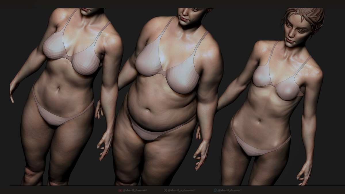 sherif_a_dawoud's tweet photo. Customizable Basemesh. Includes 5 body types that you can blend between, and parameters for changing the body proportions

Available for Zbrush and Blender on my Artstation store https://t.co/7U2NoPWadw
