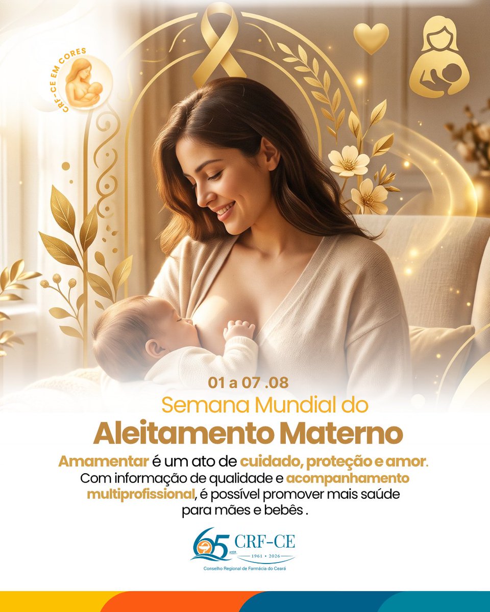 crfce2's tweet photo. 🤱💛 Semana Mundial do Aleitamento Materno | 1 a 7 de agosto

Amamentar é um ato de cuidado, proteção e amor. Com informação de qualidade e acompanhamento multiprofissional, é possível promover mais saúde para mães, bebês e toda a sociedade. https://t.co/trSb89sxUs