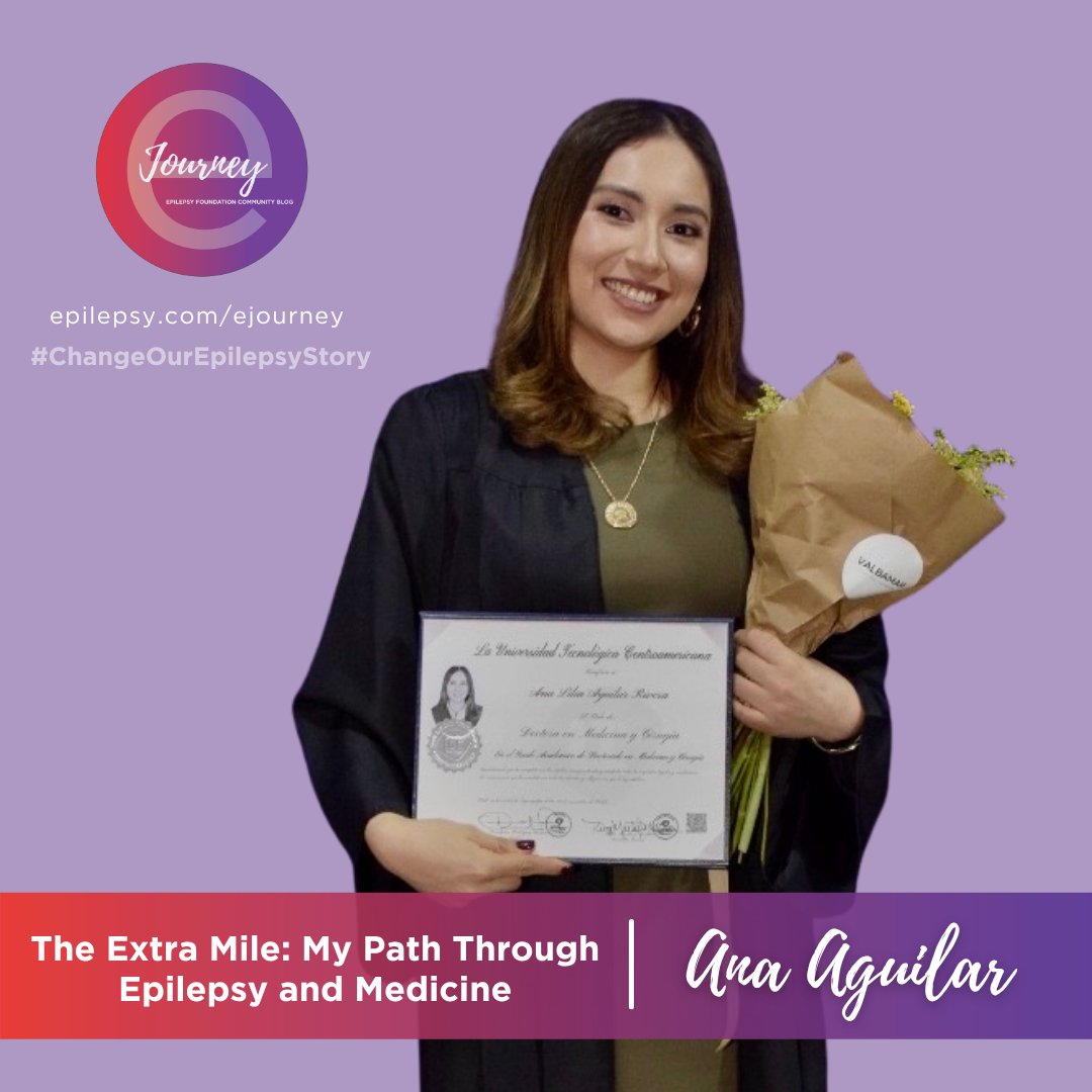 EpilepsyFdn's tweet photo. Diagnosed with epilepsy at 14, Ana faced fear, uncertainty, and stigma, but she never gave up on becoming a doctor. By sharing her story, Ana hopes to #ChangeOurEpilepsyStory, educate others about seizures, and reduce the stigma surrounding epilepsy. https://t.co/X66KZx9na7 https://t.co/0mP9dSt0Sj