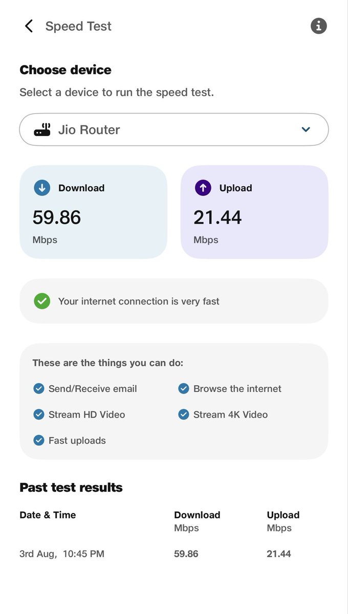 ankuljain86's tweet photo. @JioCare @jio_fiber @reliancejio @reliancegroup This is what your speed test  reflects and on this speed i get buffering on tv while watching movie .
What kind of fraud is this??
U guys r shameless people who can’t make a engineer visit to fix this problem 
I will also see untill when u do this, will test your limits now. https://t.co/9P0UbGz49L