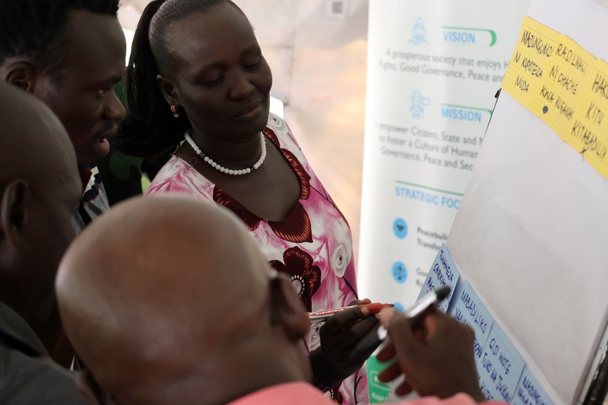 Midrifthurinet's tweet photo. Today we kicked off a weeklong Peacebuilding and Collaborative Leadership Development workshop with local peace actors, community leaders, and chiefs from Baringo North, Tiaty East and Tiaty West Sub-Counties of Baringo County. The goal is to strengthen their leadership capacities to prevent violence, foster peaceful coexistence, and lead locally owned peace initiatives, thanks to support from @DIGNITY_INT.

Participants reflected on challenges facing these areas, such as communities not talking with each other openly and genuinely; trust issues and resource-sharing tensions exacerbated by persistent drought and scarce pastures; overlapping boundaries and administrative units in Baringo North and Tiaty Central; and weak enforcement of livestock movement regulations. They also shared lived experiences from areas where collaboration and communication have successfully prevented cattle rustling.
@InteriorKE @ngaosKE @Baringo_county @tendasasa @denmarkinkenya @BenjaminCCheboi