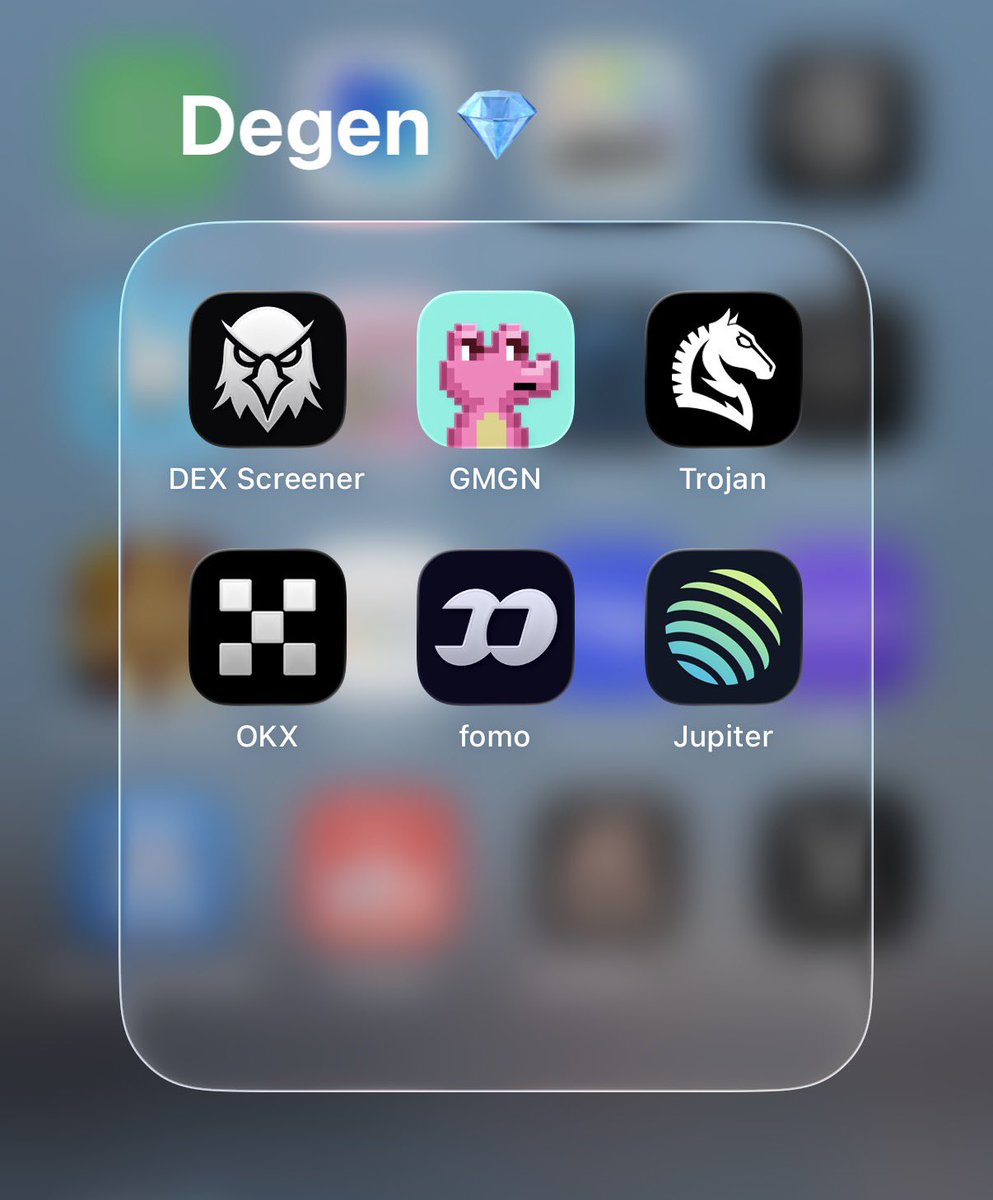 jefairyy's tweet photo. yang aku butuhin cuma 6 apps ini. screening di dexscreen >> kalo udah nemu coin nya buka gmgn/trojan >> cek wallet/kols siapa aja yg beli (kols red flag atau greenflag) wkwk trus mantau nya lewat jupiter lebih enak. 

klo coin lain aku mantau top holdernya di apps fomo, entry dan liat chart nya di okx