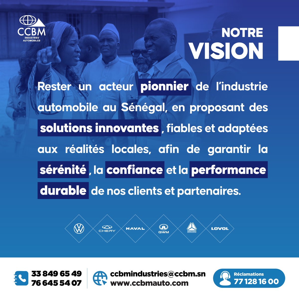 ccbmind's tweet photo. Plus qu'un concessionnaire,  𝐂𝐂𝐁𝐌 𝐈𝐧𝐝𝐮𝐬𝐭𝐫𝐢𝐞𝐬 𝐀𝐮𝐭𝐨𝐦𝐨𝐛𝐢𝐥𝐞𝐬 est un lieu d'échange et de conseil. Découvrez la 𝐯𝐢𝐬𝐢𝐨𝐧 qui anime nos équipes au quotidien.

𝐶𝐶𝐵𝑀 𝐼𝑛𝑑𝑢𝑠𝑡𝑟𝑖𝑒𝑠 𝐴𝑢𝑡𝑜𝑚𝑜𝑏𝑖𝑙𝑒𝑠,
𝐹𝑖𝑒𝑟𝑡𝑒́ 𝑆𝑒́𝑛𝑒́𝑔𝑎𝑙𝑎𝑖𝑠𝑒, 𝑚𝑜𝑡𝑒𝑢𝑟 𝑑𝑒 𝑣𝑜𝑡𝑟𝑒 𝑚𝑜𝑏𝑖𝑙𝑖𝑡𝑒́!

#CCBM #grwm #Haval #chery #sinotruk #lovol #vision #volkswagen