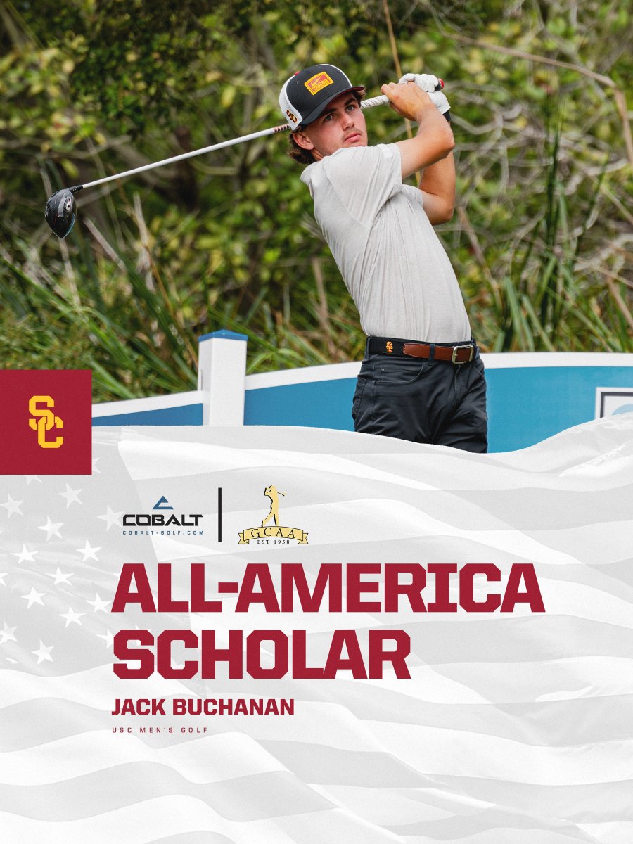 USCMensGolf's tweet photo. A successful year in the classroom! 📚

Jack Buchanan and Nicolas Dominguez are @GolfCoachesAssn All-America Scholars! https://t.co/qLz3N1fETZ