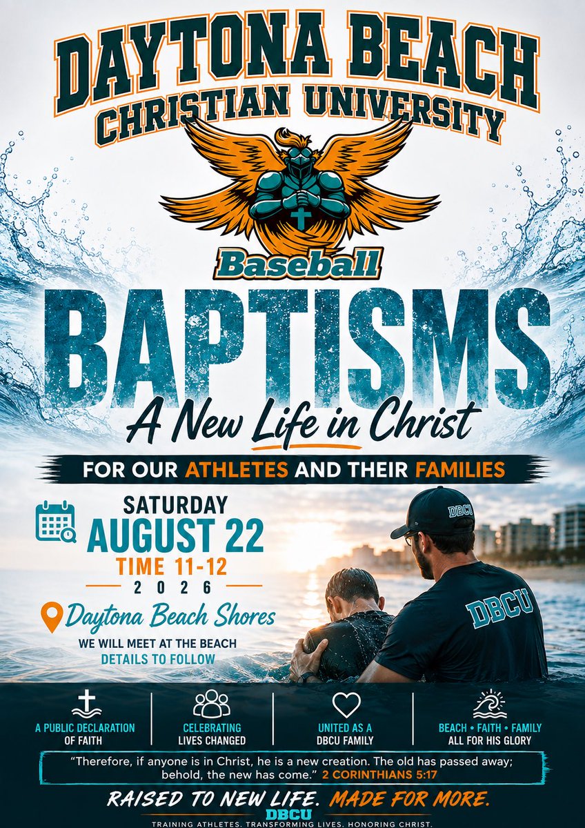 DBCU_Baseball's tweet photo. Mark your Calendar.  See what God is doing.  Some of our players want to get baptized in the ocean before the school year in front of their families and peers.   I’m overwhelmed and know in my heart God is doing some amazing things with our students. https://t.co/XYGjMd7XBs