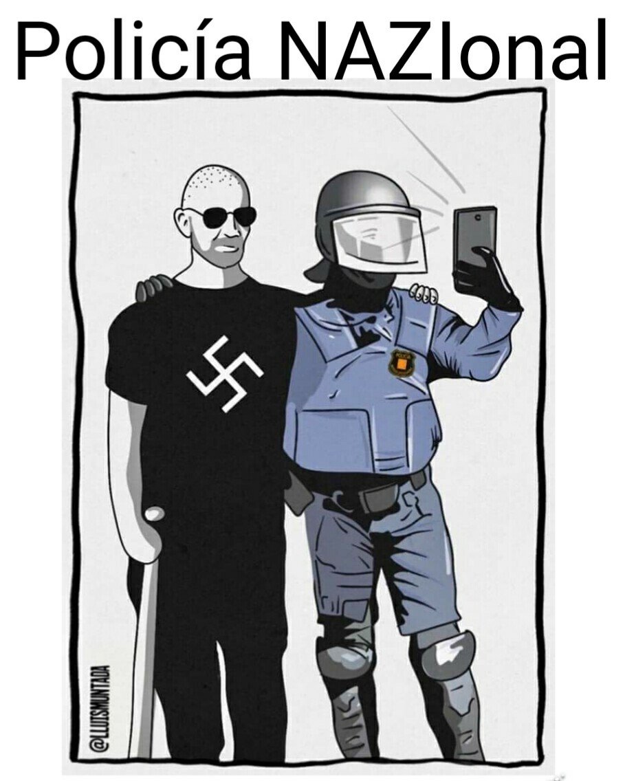 Aldiaes_2's tweet photo. @MalasLenguas_Tv La policía protege siempre a los fascistas y agitadores de extrema derecha y apalea a los manifestantes de izquierda, porque SON COMPAÑEROS,  ¡¡COÑO!!
mayoritariamente. https://t.co/WUqu0HK53t