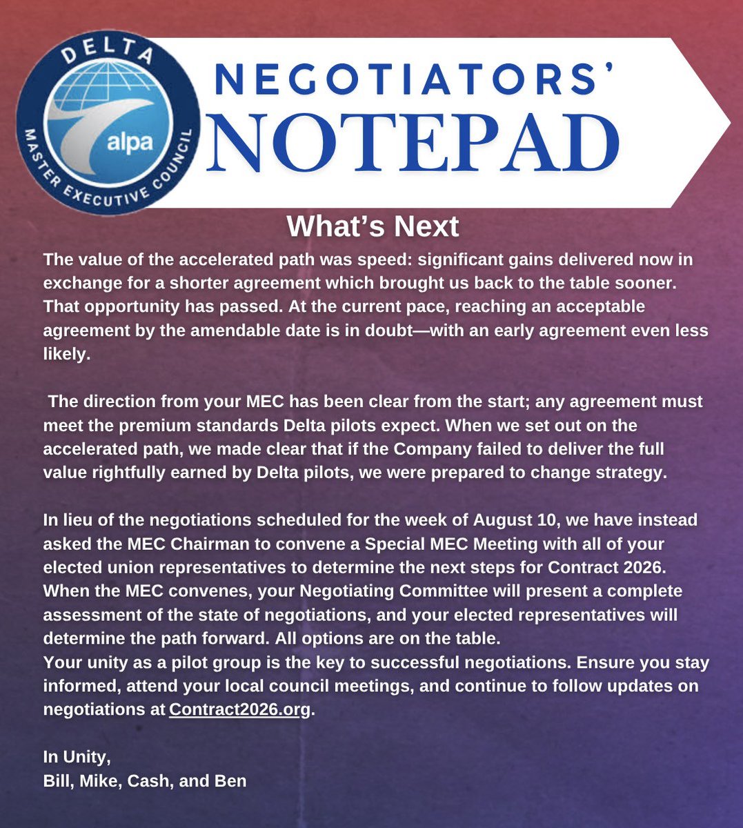 Delta_Pilots's tweet photo. Status of Negotiations https://t.co/jHOR4ZBrrQ