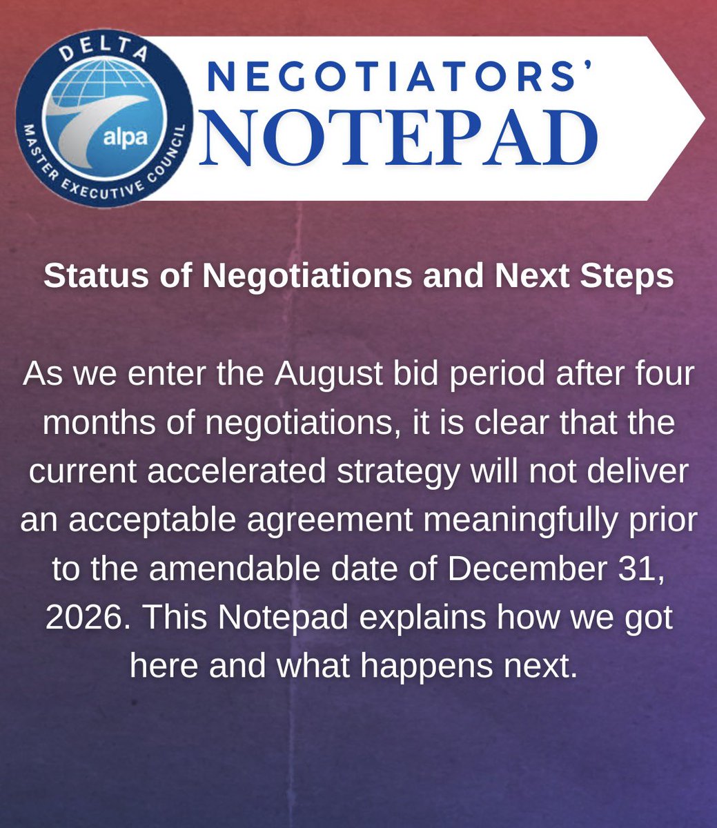 Delta_Pilots's tweet photo. Status of Negotiations https://t.co/jHOR4ZBrrQ