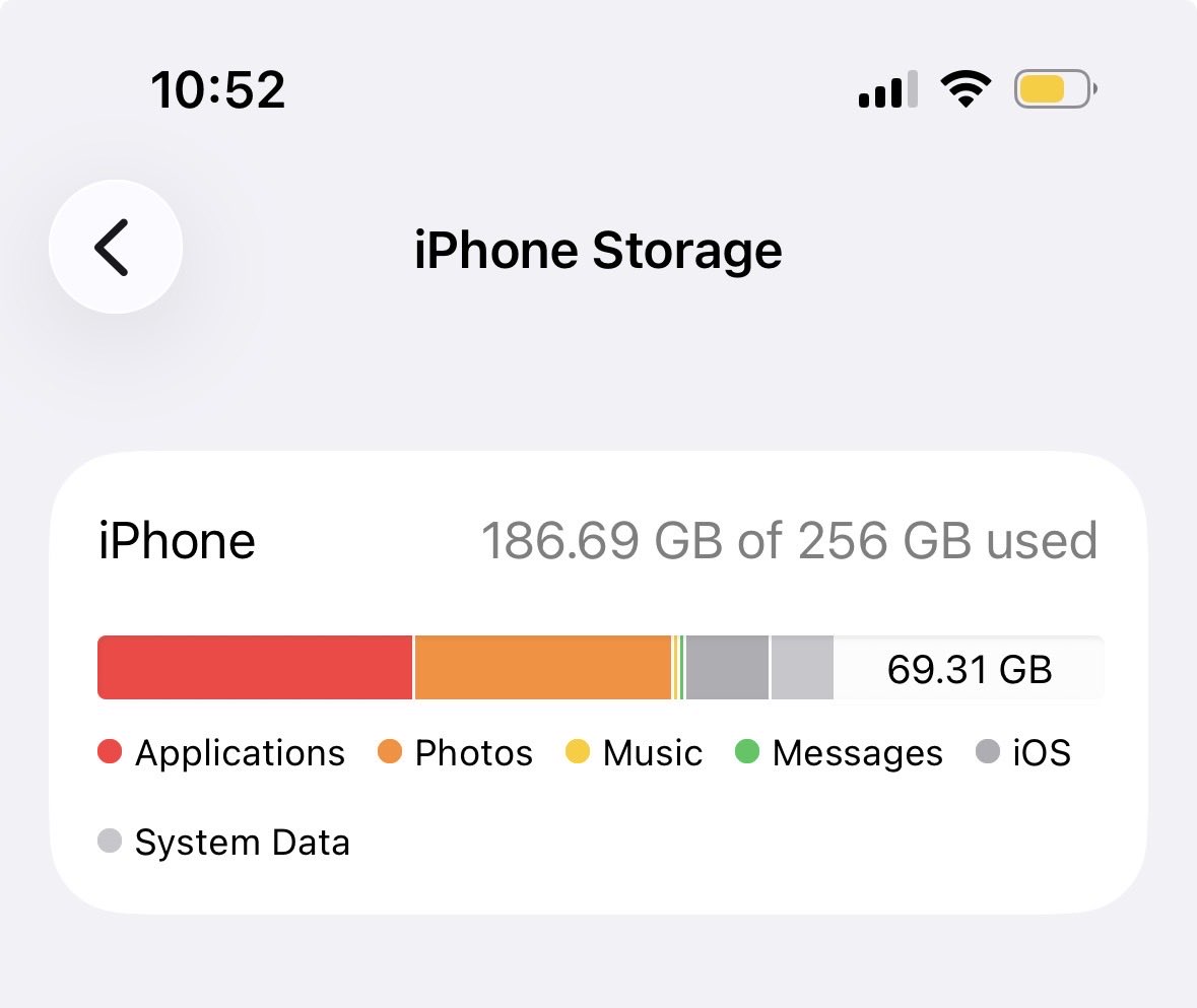 dishag25's tweet photo. I just offloaded the app and reinstalled. This is what my phone and WhatsApp storage looks like now. Let’s check in sometime again. @apple @AppleSupport @WhatsApp #iphonestorageissues #iphonestorage https://t.co/ymeUp75NIt