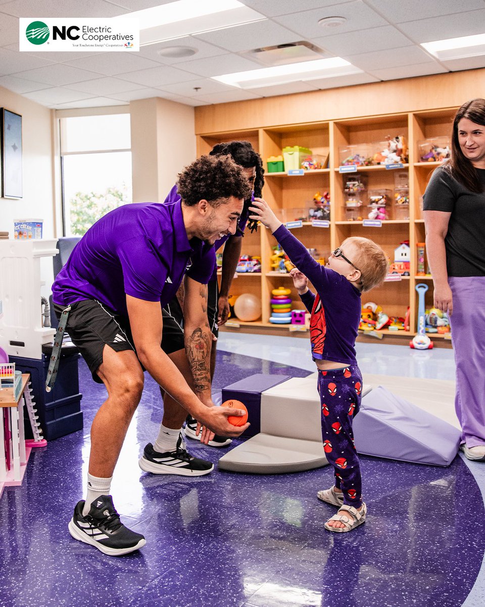 ecubasketball's tweet photo. A day filled with smiles, high-fives, and unforgettable moments. We were honored to visit the amazing patients and staff at the Maynard Children's Hospital. Thank you so much for having us!💛💜
#GoPirates https://t.co/GTpFZVIhiC