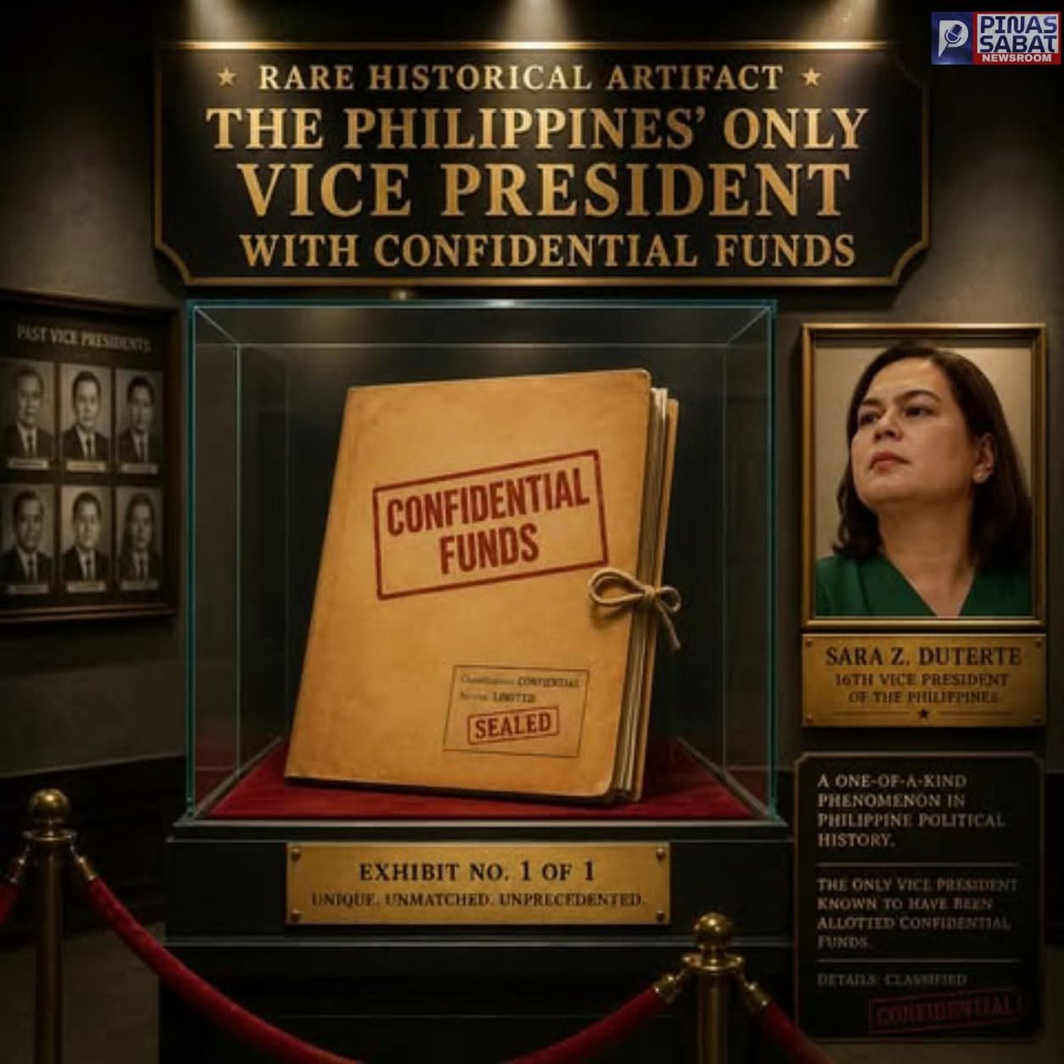 coachjarret's tweet photo. ONE OF ONE: ANG VP NA MAY CONFIDENTIAL FUNDS! 

May mga artifact na priceless. Ito naman... classified. 

#pinassabatnewsroom #SaraDuterte #VPOnTrial #ConfidentialFunds #BIRRecords https://t.co/Dxv5eRi0t6