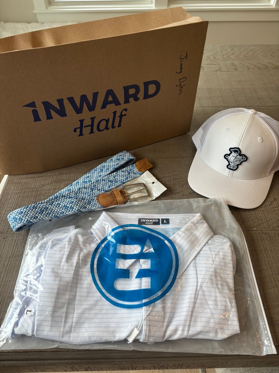 CoachJimmyDykes's tweet photo. Thank you @inwardhalfgolf for the gear. A great gift to come home to. Love your stuff https://t.co/n1eLRb5IU3