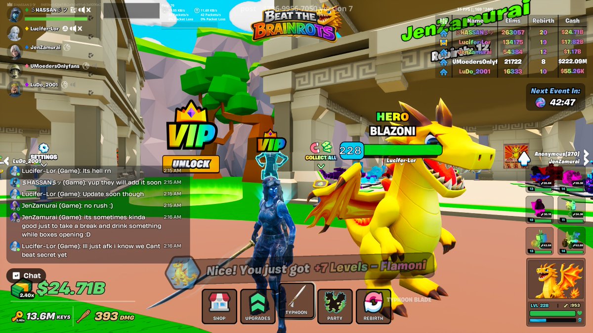 BeatTheBrainRot's tweet photo. Congrats to @Hassna__z  for being the first player to fully evolve their hero in Beat The Brainrots!🥳 https://t.co/ssgNBM5C0J