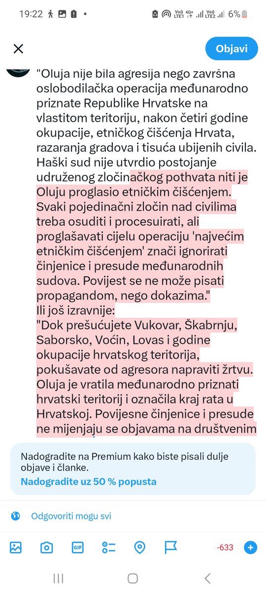 goranovic57770's tweet photo. ODGOVOR SRPKINJI   JELENI  ĐOKOVIĆ IVIĆ KOJA SVOJIM LAŽIMA BLATI HRVATSKI NAROD I NAJČIŠĆU VOJNO REDARSTVENU AKCIJU " OLUJA " NAZIVA GENOCIDOM A KOJA JE BILA USMJERENA NA OSLOBAĐANJE NELEGALNO OKUPIRANOG  TERITORIJA  OD SRPSKOG AGRESORA. https://t.co/XiPgofTiye